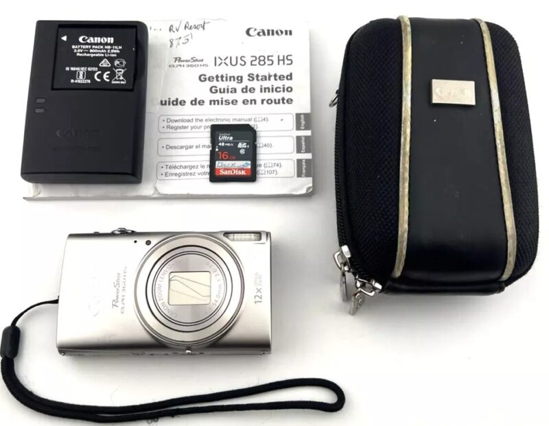 Canon PowerShot ELPH 360 HS Digital Camera Silver 20.2MP WiFi TESTED