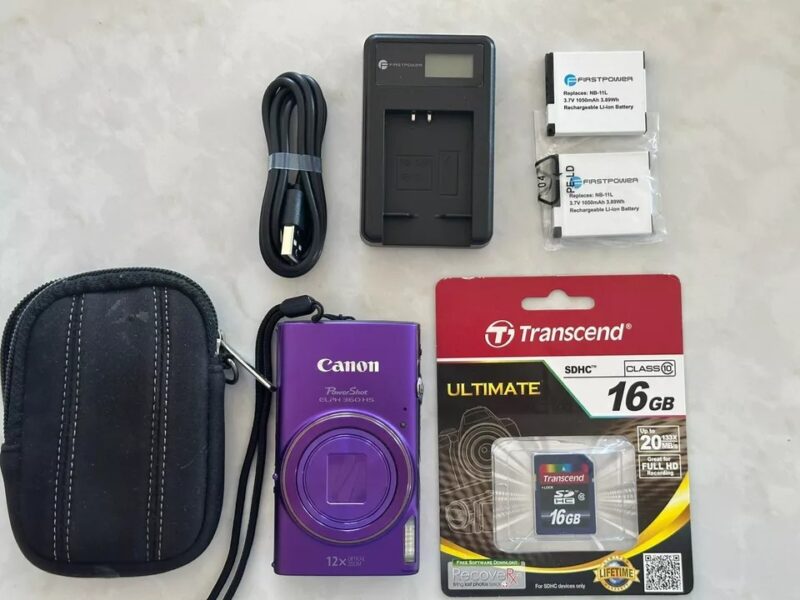 Canon PowerShot ELPH 360 HS 20.2 MP Digital Camera in Purple *Rare* With Extras! - Image 12