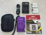 Canon PowerShot ELPH 360 HS 20.2 MP Digital Camera in Purple *Rare* With Extras!
